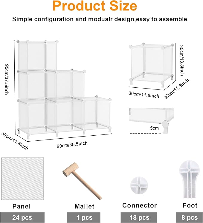 Cube Storage Organizer, Closet Organizers and Storage, 6 Cube Shelves Bookshelf