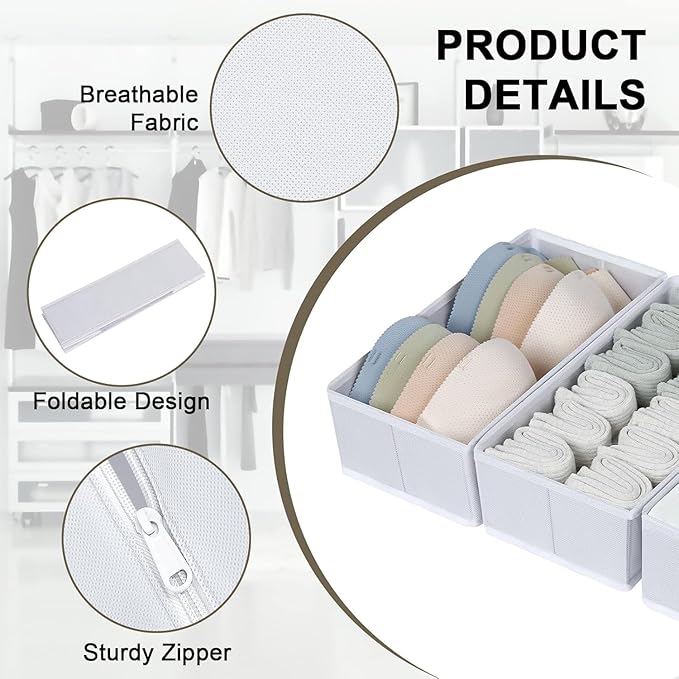 Drawer Organizer Clothes 18 Pack, White