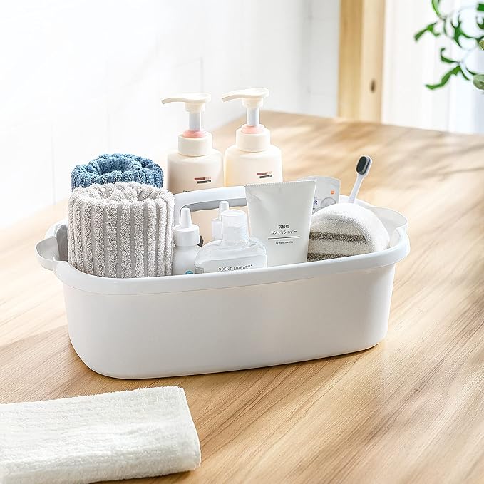 Goderewild Multi-Purpose Plastic Cleaning Caddy with Handle, Shower Caddy Organizer/Storage Basket/Totes Portable for Bathroom Supplies, Cleaning Products, Under Sink Tool, Housekeepers (Blue)