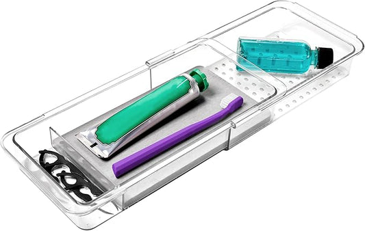 Madesmart Expandable Dental Tray Drawer Organizer with Drying Stone