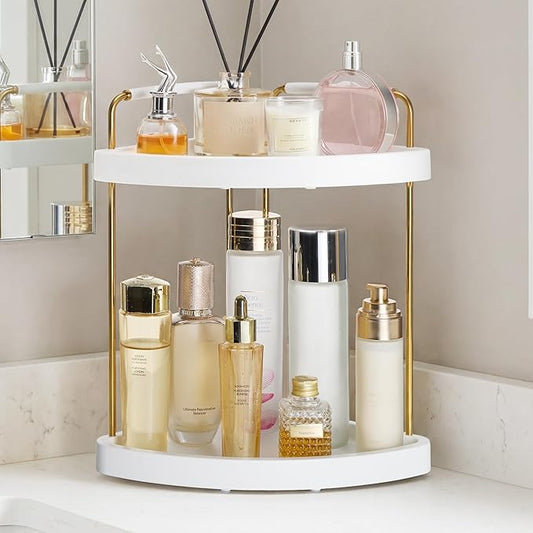 2-Tier Bathroom Corner Countertop Organizer