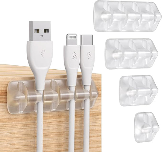 Clear Cable Clips, Cord Holders, Self Adhesive Cable Management Organizer, Home