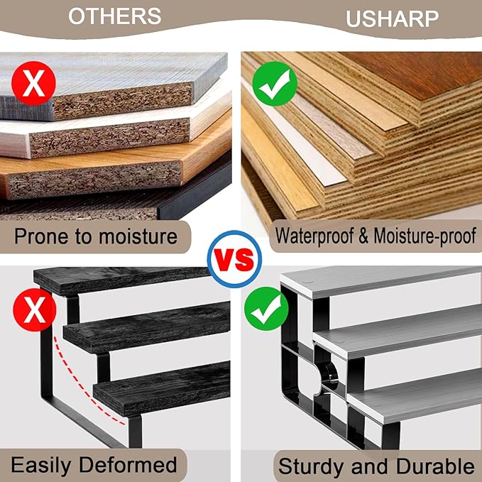 4 Tier Perfume Organizer for Men,Wooden Makeup Organizer,Cologne Stand for Men,Bathroom Organizers and Storage for Vanity,Display Shelf(Walnut-Width=11.2")