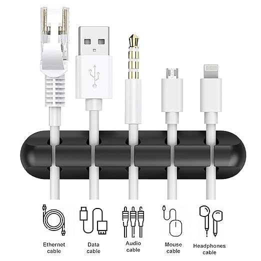 INCHOR Cord Organizer, Cable Clips Cord Holder, Cable Management USB Cable Power Wire Cord Clips, 2 Packs Cable Organizers for Car Home and Office (5, 3 Slots)