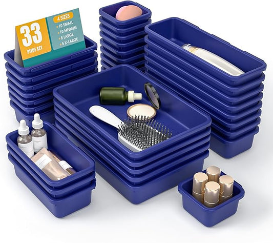 33 PCS Drawer Organizer Set, Navy