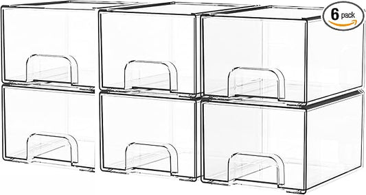 6 Pack Small Stackable Storage Drawers