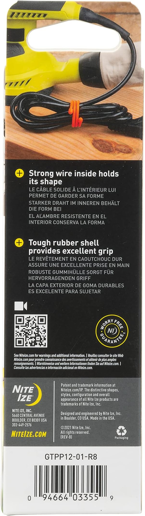 Nite Ize Gear Tie Original ProPacks - Reusable Rubber Twist Ties for Indoor & Outdoor Use - Bendable Wire Interior - Durable Rubber Exterior - Secure Grip - Black, 12" (12 Pack)