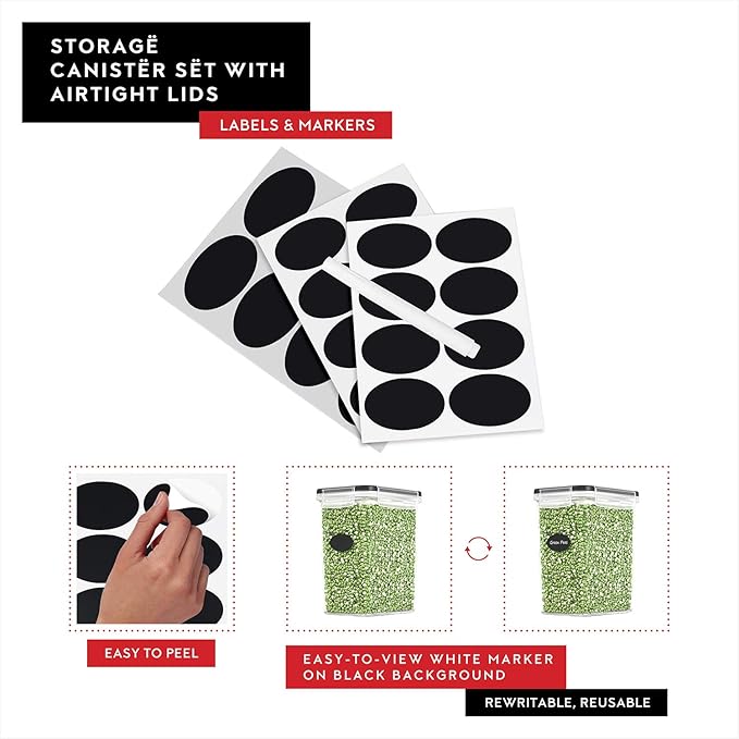 DWËLLZA KITCHEN Set of 14 Airtight Food Storage Containers for Pantry