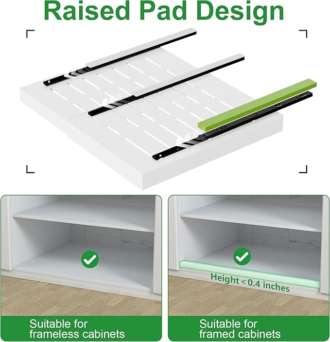 4 Pack Expandable Pull Out Cabinet Organizer, White, 21"D X 15-26"W