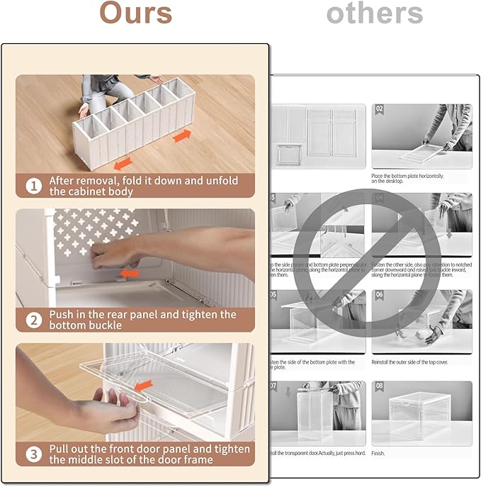 5 Tiers Stackable Shoe Storage Organizer bins open front, Space Saving Shoe Rack Holder Boxes,Moving Cabinet Bins Sturdy, Clear