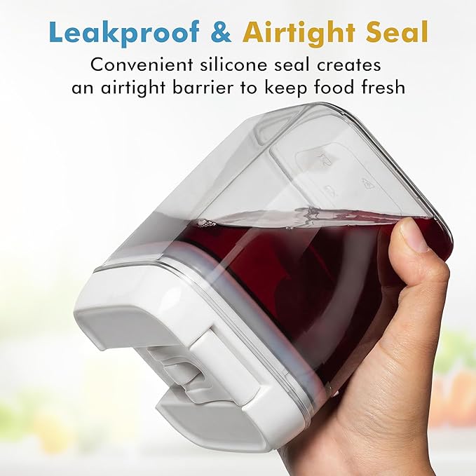 Shazo 6 PC Airtight Food Storage Containers + 6 Spoons Included - BPA Free Plastic Snack & Spice Containers with Easy Lock Lids - Kitchen and Pantry Organization for Herbs Coffee Tea - 0.5L / 2.1 Cup