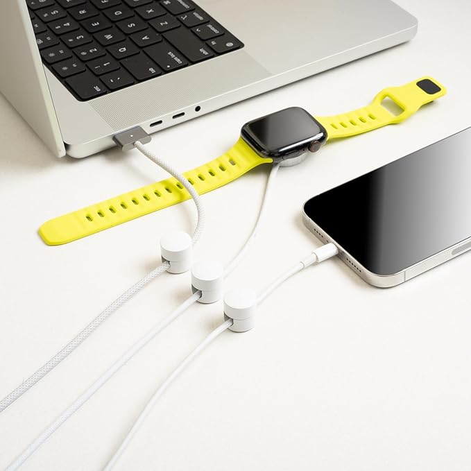 Cable Anchors for Desk Organization White, Premium Aluminum Cord Organizers
