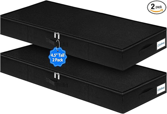 4.5-Inch Tall Under Bed Storage Container, Low Profile Underbed Storage Bin