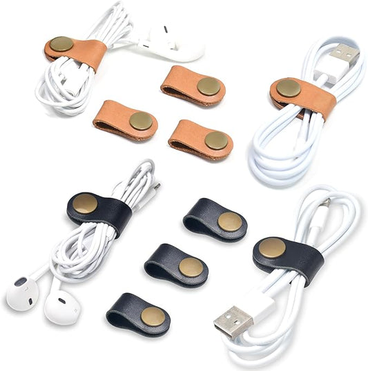 Cord Organizer, Cord Holder, Cable Clips Leather, Cable Organizer USB Holder