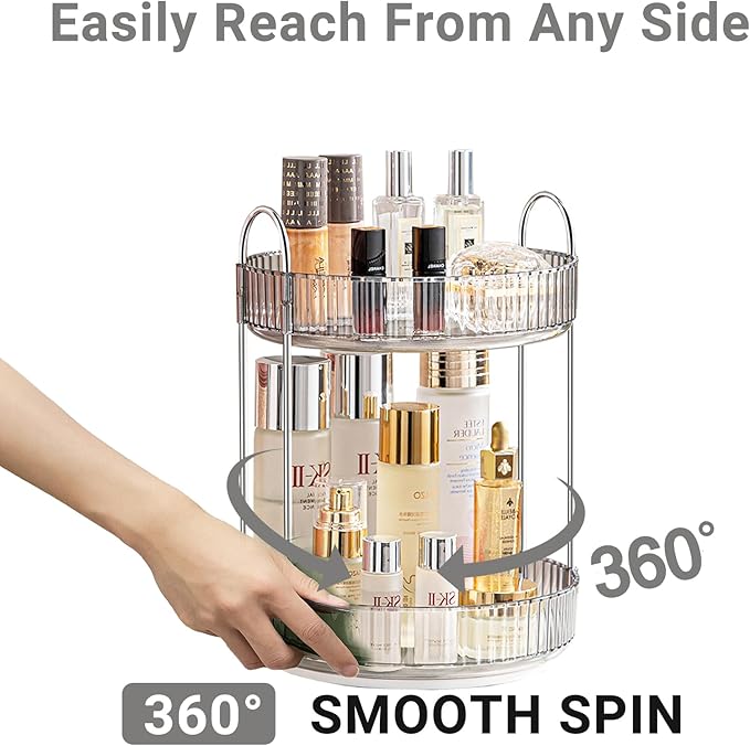 360 Rotating Makeup Organizer for Vanity, Bathroom Countertop Organizer