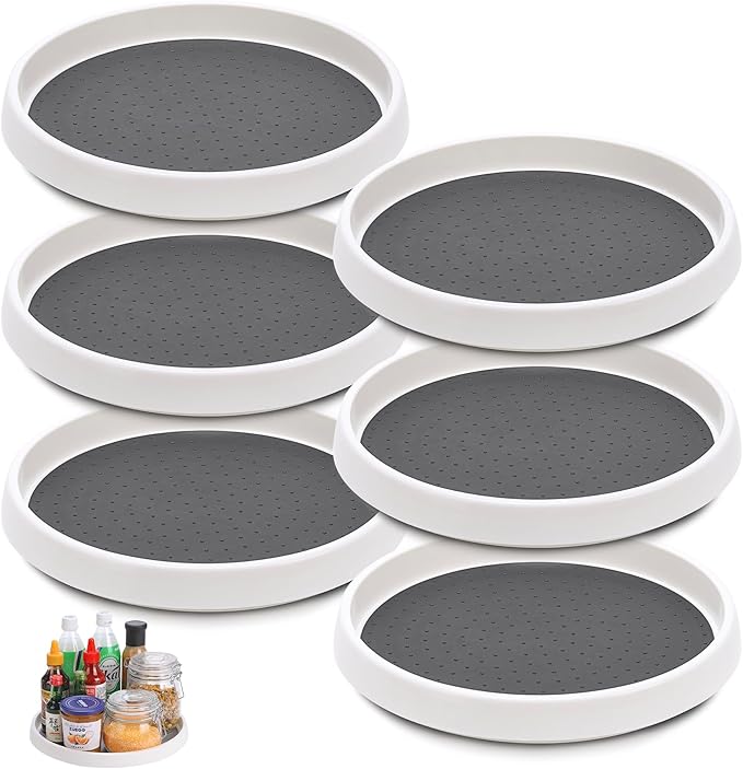 Set of 6, 10 Inch Non-Skid Lazy Susan Turntable