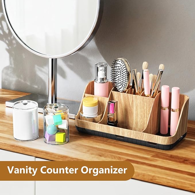 Bathroom Toothbrush Holder Set with 2 Pack Qtip Holder Dispenser