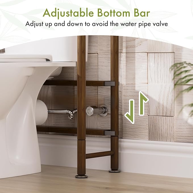 Bamboo Over The Toilet Storage Shelf, Walnut Brown