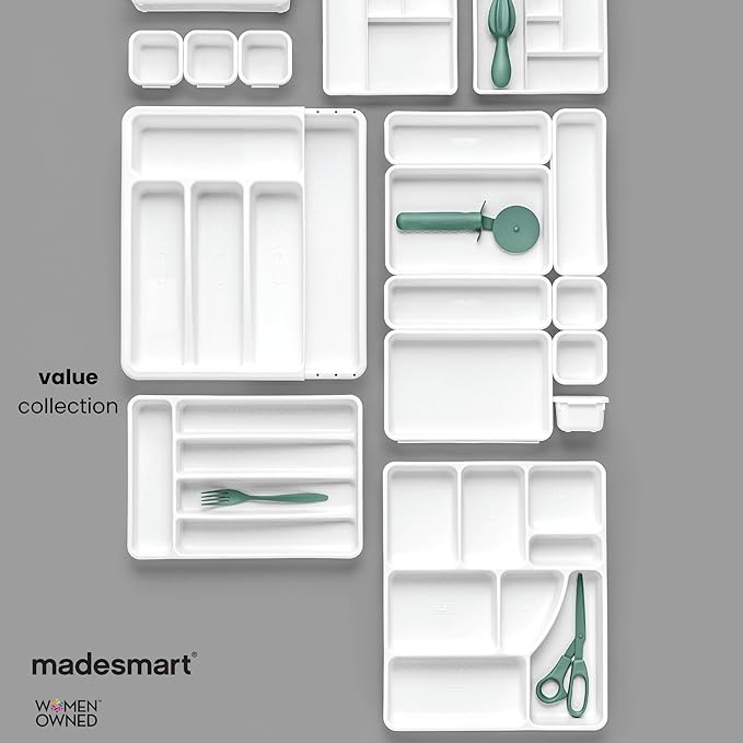 Madesmart 13-Compartment Junk Drawer Organizer with Sliding Top Tray