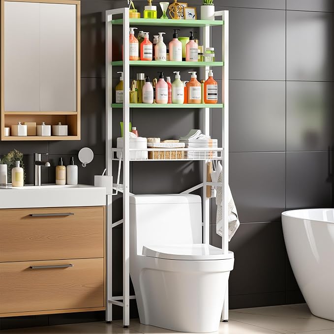 Over-The-Toilet Storage Rack, Avocado Green