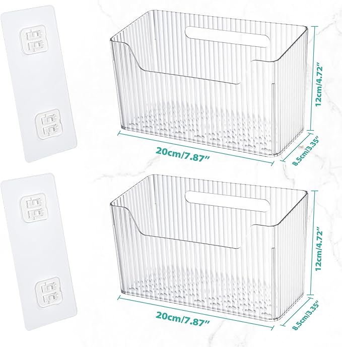 Sinnsally 2 Pack Cabinet Door Organizer, Clear White