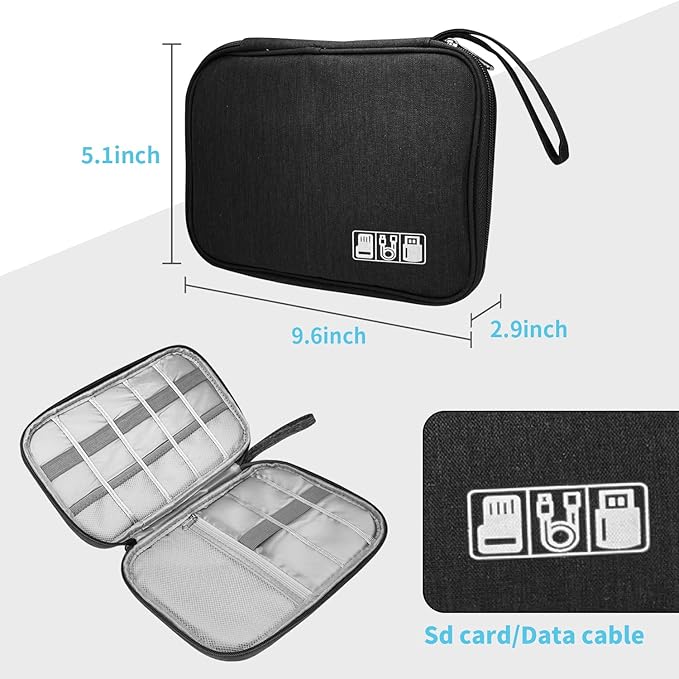 Electronics Organizer Travel Case, Work-Black