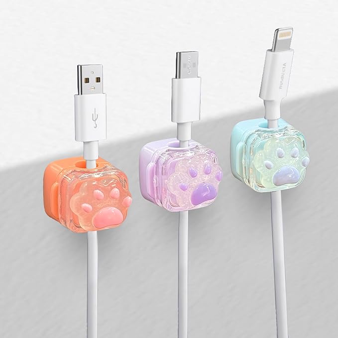 3Pack Magnetic Cable Clips for Nightstand, Cat