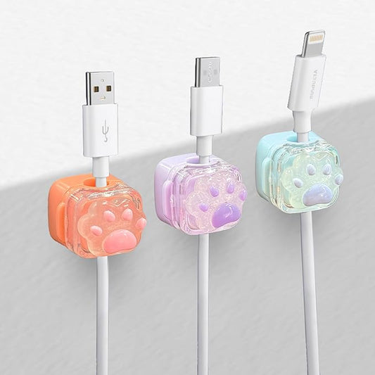 3Pack Magnetic Cable Clips for Nightstand, Cat