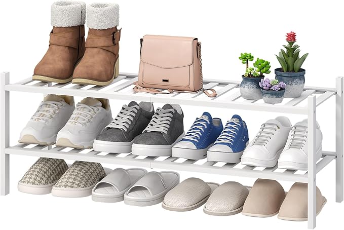 Long Shoe Rack for Entryway, Shoe Organizer for Hallway Closet