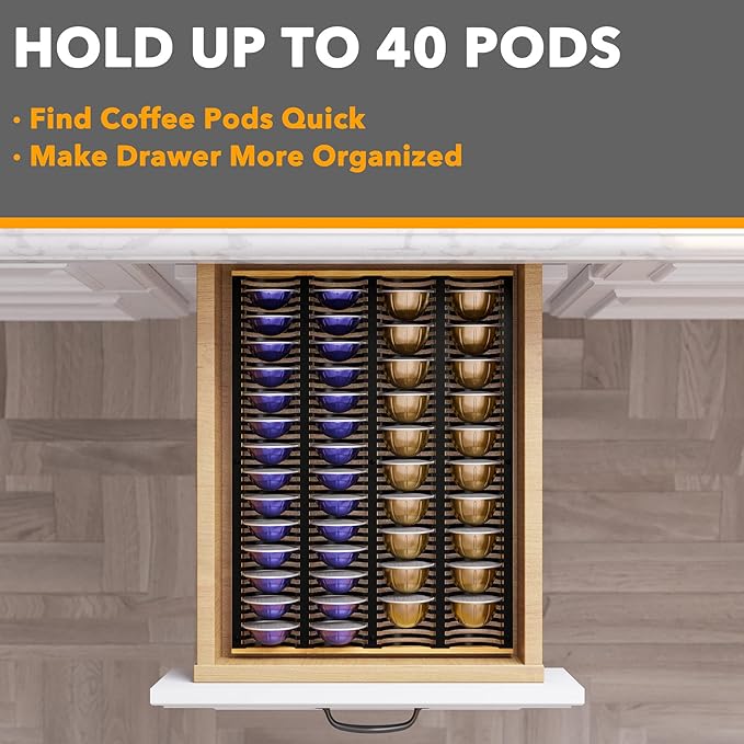 Coffee Pod Holder Drawer Organizer for Nespresso Vertuo Capsule