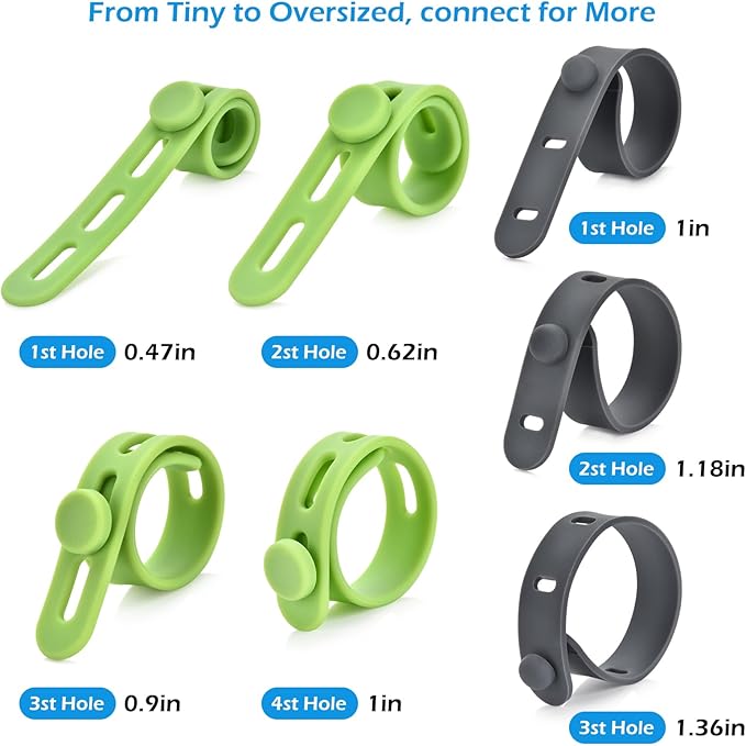 30 Pcs Silicone Cable Ties, Cord Organizer Ties, Cord Ties Reusable, Cord Wrap Cable Organizer 5Inch Cable Management (6 Color) Cbfoeyk