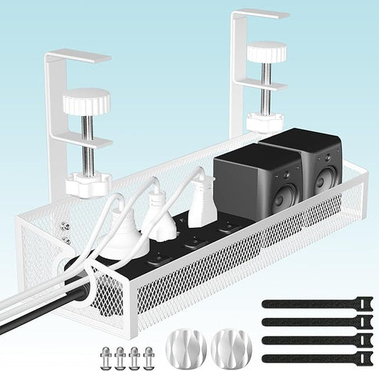 Under Desk Cable Management Tray White, Home