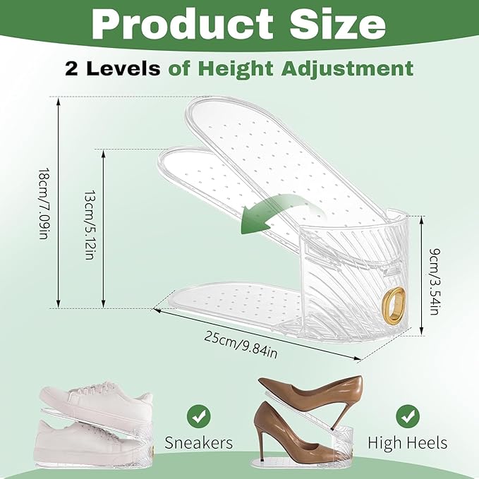 Shoe Slot Organizer 10 Pack, Clear, 10 Pack