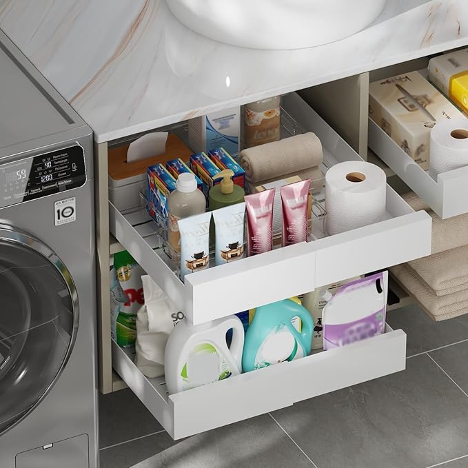 8 Pcs Expandable Clear Drawer Organizers