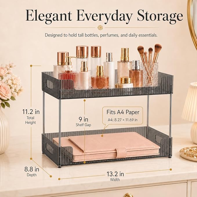 Bathroom Counter Organizer, Multi-Purpose Cosmetics Skincare Shelf