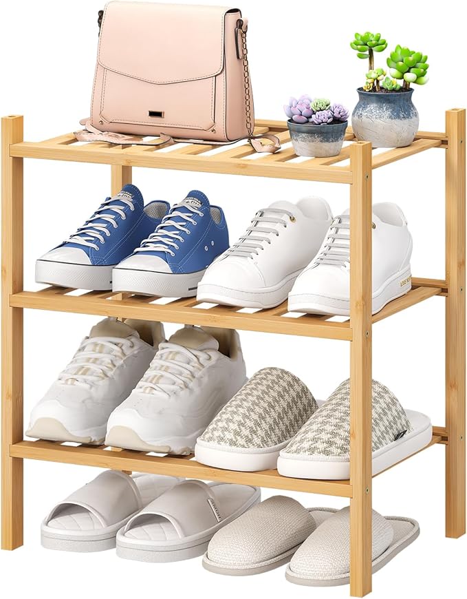 Small Shoe Rack, 3-Tier Shoe Rack for Entryway