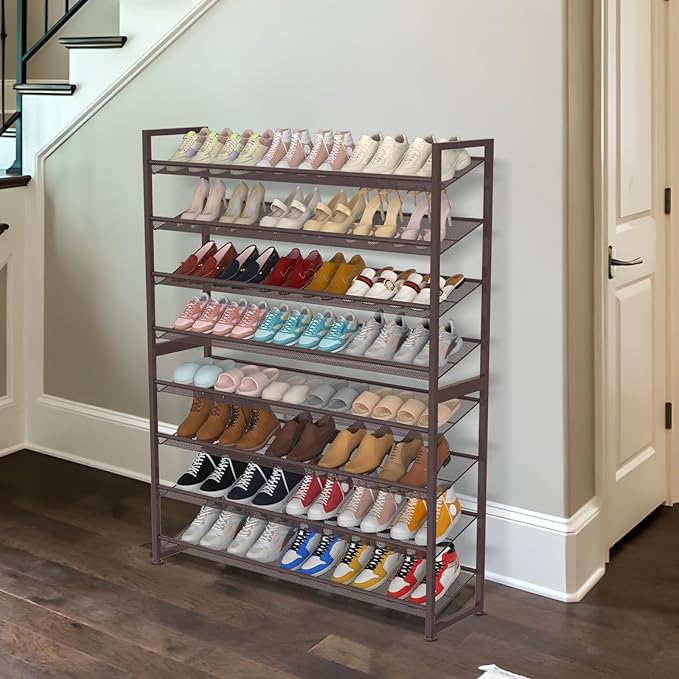 Large Shoe Rack 8 Tier Shoe Organizer, Bronze