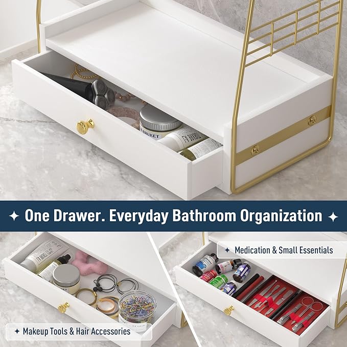 Bathroom Counter Organizer with Drawer