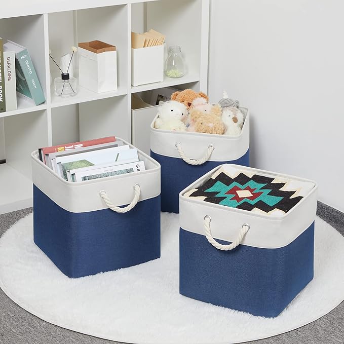 Bidtakay Storage Baskets Large Cube Storage Bins Fabric Baskets for Organizing