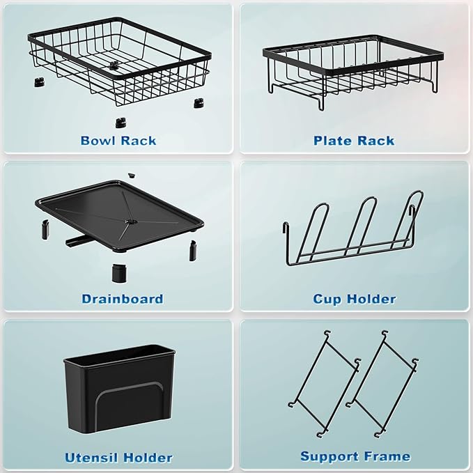 Dish Drying Rack, Stainless Steel-Dish Rack, Dish Racks for Kitchen Counter