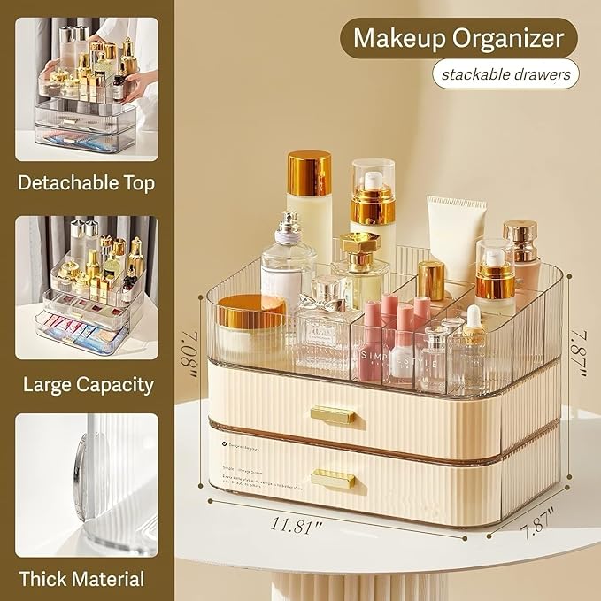 Makeup Organizer with Stackable Drawers