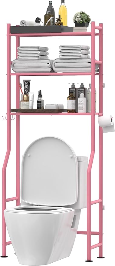 Livilord 3-Tier Over The Toilet Storage, Pink