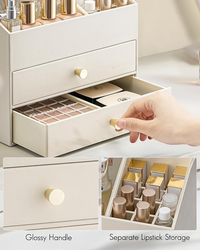 Makeup Organizer for Vanity, Beige