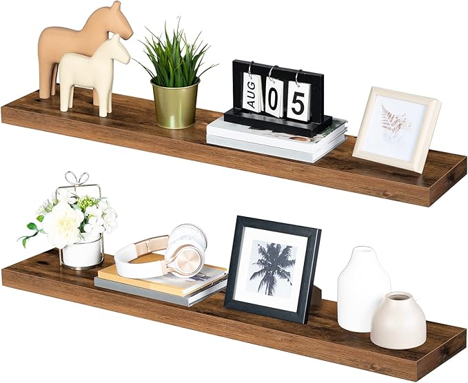 Floating Shelves for Wall, Rustic Brown BF100BJP201G2