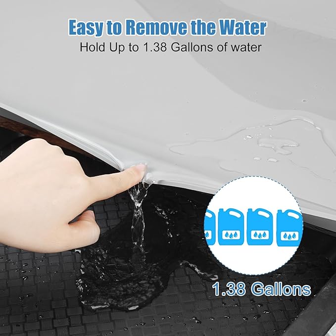 Under Sink Mat for Kitchen Waterproof, 25" x 19" Silicone Under Sink Liner Kitchen & Bathroom Cabinet Protector Mats, Heavy Duty Flexible Under Sink Drip Tray with Lip, Cool Grey