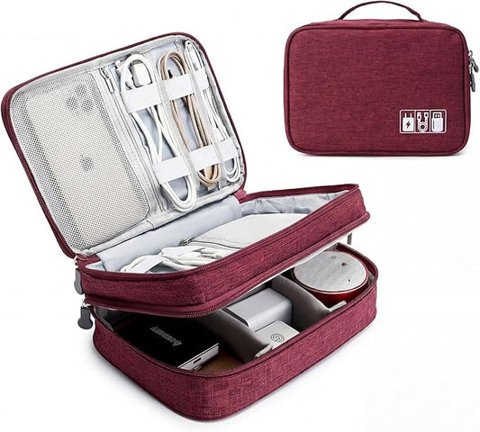 Travel Cable Organizer Bag, Red