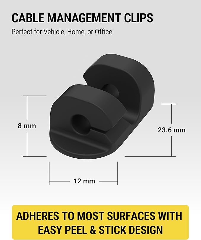 CMAA2-6PKRP 6 Pack Adhesive Cable Management Clip Kit, Cord Organizer