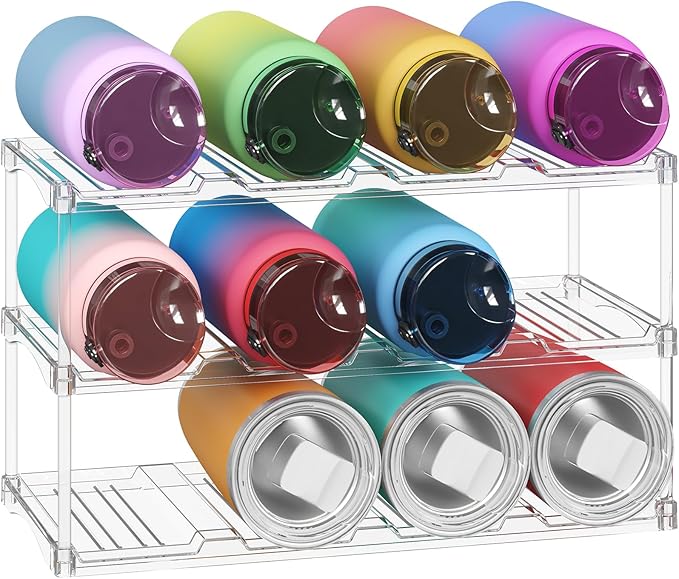 Stackable Bottle Storage Organizer, 3Tier Hold 12