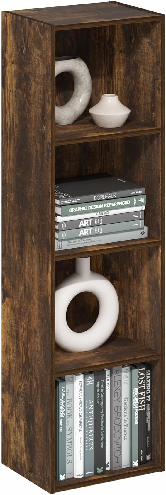 Furinno PASIR Book Shelf, 4-Tier Modern Bookshelf, Amber Pine