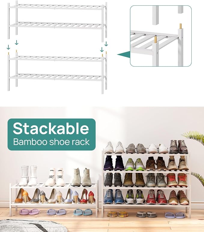 Long Shoe Rack for Entryway, Shoe Organizer for Hallway Closet